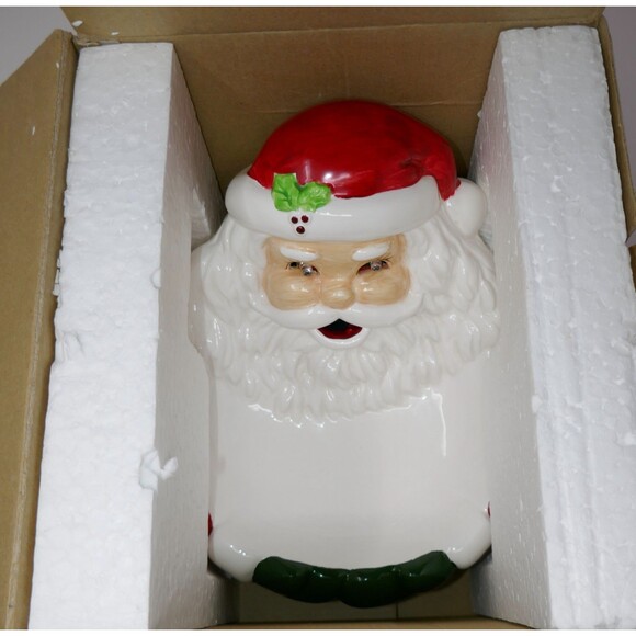 NCE Creative Enterprises 1993 It's Alive Santa Claus Ceramic Candy Dish in Box - Picture 10 of 14